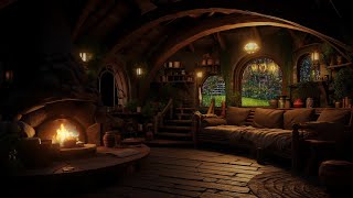 RAIN Hobbit World  Stormy Night in Hobbiton  Soothing Rain amp Rolling Thunder Sounds for Relaxing [upl. by Analed]