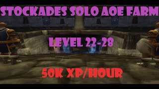 Stockades Solo AOE Farm 2030 200300k xphour WOTLK [upl. by Allesor63]