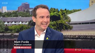 Matt Forde Political Comedian Chats About His Cancer Diagnosis On BBC Breakfast 22072024 [upl. by Ainak]