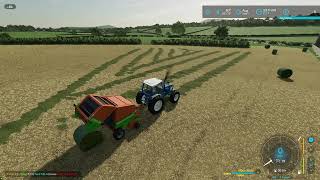 Bailing Fs22 Aghalee farm Grass Farmer Realistic Ep 2 [upl. by Nirtak231]