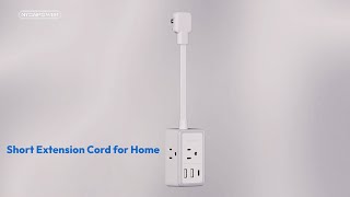 Ntonpower power strip with short extension cord Expanding Outlets in Small Spaces [upl. by Aicenert]