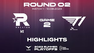 Highlights KT vs T1  Game 2  Playoffs Round 2  LCK Mùa Hè 2023 [upl. by Lebna]