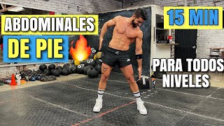 ABDOMINALES De Pie 15 MIN Tonifica Tu ABDOMEN En Casa [upl. by Ludwigg733]