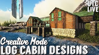 Ark CREATIVE MODE Building  Log Cabin Mansion  Ark Cabin Building Designs [upl. by Eryn]