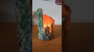 DIY crystals tea light holder easy upcycling idea mosaic gemstones rosequartz mosaik [upl. by Nosirb]