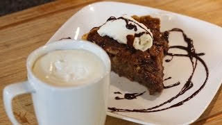 Chocolate Pecan Pie with Chocolate Sauce Whipped Cream amp Coffee Drink [upl. by Nyladnohr]