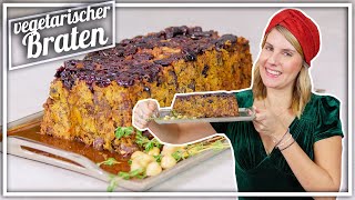 Nut Roast  vegetarischer Braten mit Nüssen und Cranberrys  VeggieWeihnachten  Felicitas Then [upl. by Yrelbmik]