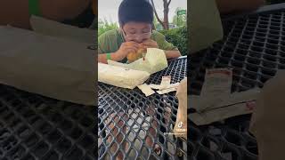 Homeless boy eating Publix chicken tender sub [upl. by Jermyn508]