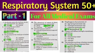 Respiratory System 50 Questions amp Answers  One word [upl. by Wanda]