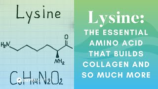 Lysine The Essential Amino Acid That Builds Collagen And So Much More [upl. by Trevah447]