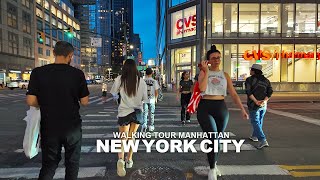 New York Manhattan Evening Summer Walk  8th Avenue Columbus Circle and Broadway Travel USA 4K [upl. by Alcinia229]