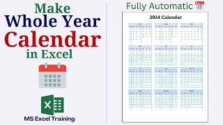 How to Make Yearly Calendar in Excel for Any Year [upl. by Geithner959]