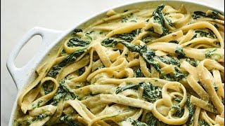 CREAMY SPINACH TAGLIATELLE  TAGLIATELLE PASTA RECIPE  HOW TO MAKE TAGLIATELLE Dean’s kitchen [upl. by Inus698]