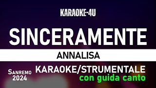 Sinceramente  Annalisa karaokestrumentale con GUIDA CANTO sanremo2024 [upl. by Renault]