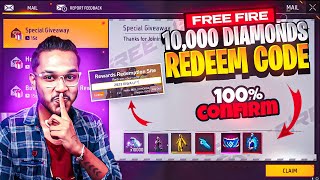 10000 Diamonds Free Fire Redeem Code 🥳 [upl. by Aynod]