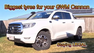 Biggest legal Tyres for GWM cannon ute [upl. by Assillam440]