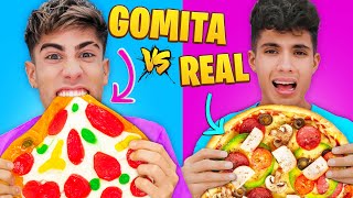 GOMITA GIGANTE vs COMIDA REAL  🍕 🍭 [upl. by Dranyer]