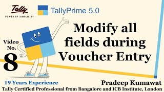 Modify all fields during Voucher Entry in Tally Prime invoice salesinvoice tally tallyprime [upl. by Airel]