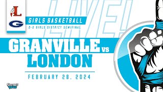 LIVE OHSAA Girls D2 Tournament  1 Granville vs 10 London Feb 28 2024 [upl. by Ramin644]