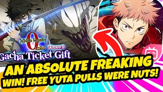 AN ABSOLUTE CRAZY FREAKING WINNNNNN FREE YUTA SUMMONS WERE COMPLETELY NUTS JJK Phantom Parade [upl. by Tnomel]