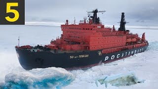 5 Ice Breaking Ships Braving the Arctic Circle [upl. by Nedyarb]