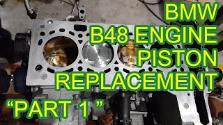 BMW B48 ENGINE PISTON REPLACEMENT B48 엔진 피스톤 교환 [upl. by Ninerb]