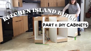 Kitchen Island Build Part 1 DIY kitchen island cabinets [upl. by Colet]