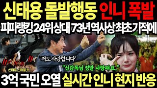 신태용 돌발행동에 73년 역사상 최초 기록 갈아치우자 인도네시아 3억 전국민 폭풍오열 현장 반응 quot신감독님 정말 감사합니다정말로요quot [upl. by Bentlee]