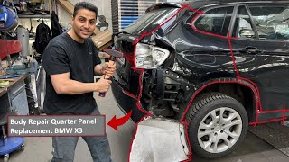 Body Repair Quarter Panel Replacement BMW X3 KarosserieReparatur Austausch der Seitenverkleidung [upl. by Doe]