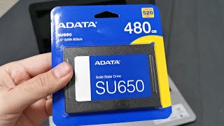 480GB ADATA SU650 25quot SATA SSD  unboxing and test [upl. by Roy]