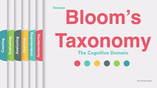 The Revised Blooms Taxonomy [upl. by Sirtemed412]