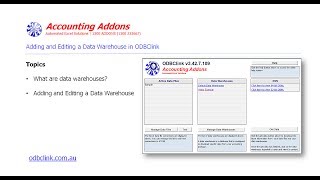 Adding and Editing Data Warehouses with ODBClink [upl. by Achilles]