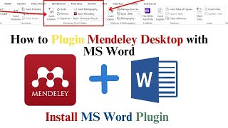 How to Plugin Mendeley Desktop with MS Word Install MS Word Plugin [upl. by Mosley]