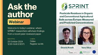 SPRINT ask the author webinar pesticides in soils [upl. by Asek]