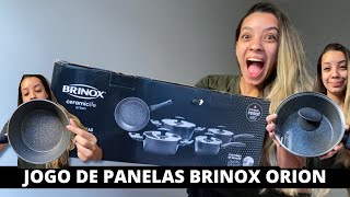 COMPREI O JOGO DE PANELAS ORION DA BRINOX Panelas de indução do meu enxoval de casa nova [upl. by Assirol]