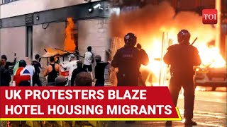 UK Violent Mob Sets Fire To Rotherham Holiday Inn Ransack Hotel Housing Migrants As Unrest Spreads [upl. by Britta]