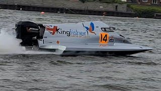 Formula 2 heat 1 Jetty start Powerboat racing oulton broad LOBMBC [upl. by Esinek]