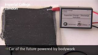 Battery demonstration for the car of the future powered by bodywork [upl. by Ivory]