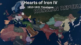 1910  1931 Timelapse Unhistorical  HOI4 Timelapse [upl. by Ralat177]