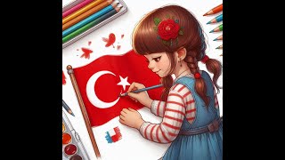 30 Bölüm  Ressam Betülden 29 Ekime Özel Türk Bayrağı Çizimi [upl. by Debarath]