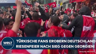 EM 2024 Deutsche Straßen im Ausnahmezustand Türkische Fans feiern als wäre es der Finalsieg [upl. by Dibri]