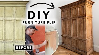 DIY FURNITURE FLIP 🎨 Painting Cabinet To Look OLD amp ANTIQUE Super Easy amp Affordable [upl. by Leesa]