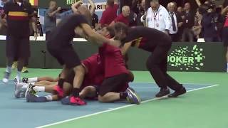 Matchpunt Steve Darcis vs Federico Delbonis halve finale Davis Cup 2015 België vs Argentinië [upl. by Azyl]