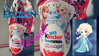 Serie UOVA di PASQUA Kinder Sorpresa Gigante FROZEN [upl. by Tlevesor]