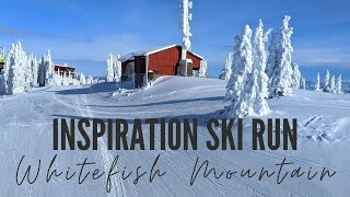 Skiing Whitefish Mountain Ski Resort Montana Inspiration Ski Run POV Big Mountain Whitefish Montana [upl. by Rezal]