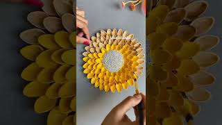 Pista shell craft ideas Sunflower wall hanging youtubeshorts shorts wallhanging trending [upl. by Anir457]