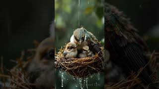 Heroic Hummingbird Protects Chicks During Mountain Rainstorm hummingbird shortsvideo lovebirds [upl. by Berman]