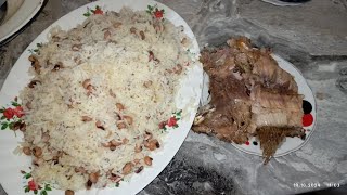 Qaragöz lobyalı plov və hisə verilmiş balıq resepti Çox dadlı ləzzətli bir plov reseptidir asmr [upl. by Salbu891]