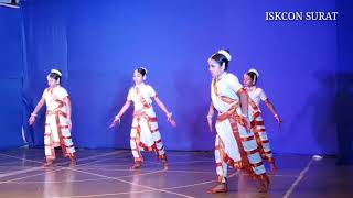 Jaya Janardhana Krishna Radhika Pathe dance Performance at ISKCON Tample Surat [upl. by Eilyr737]