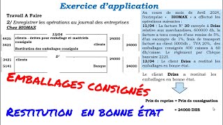 exercice dapplication 5 la facturation emballages consignés [upl. by Hilly]